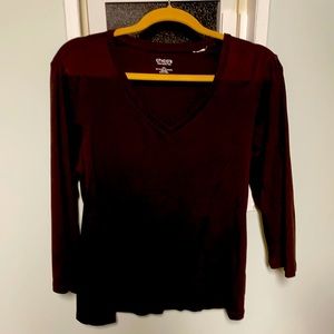 Chico’s ladies 3/4 sleeve tee brown